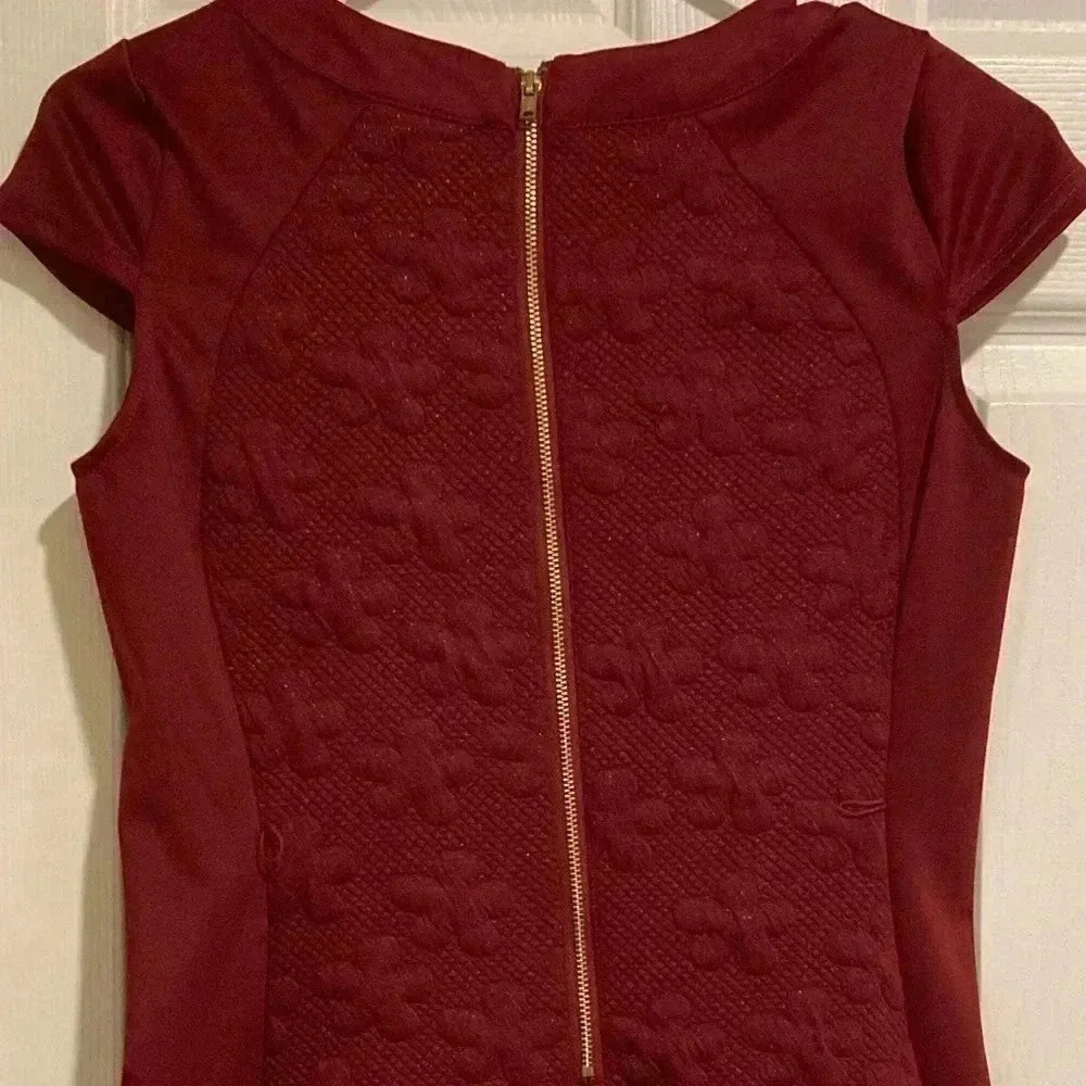Blush by us Angels Girl’s Mini Dress Maroon Glitter Fabric Sz. 16 (No Belt) - Picture 10 of 10